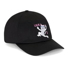 RIPNDIP Love U Dad Hat 黑色老帽 可愛貓咪刺繡 可調節 男女適用
