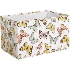 LUSH DECOR 織物覆蓋可折疊箱籃 3 件裝, 撲蝶