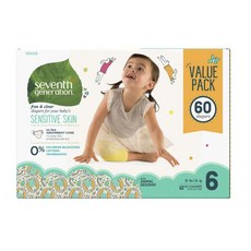 Seventh Generation Free&Clear黏貼型尿布, 第6階段, 60片
