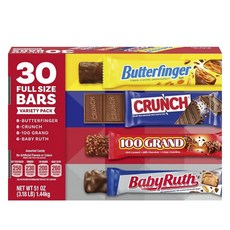 FERRERO 費列羅 全尺寸棒棒糖組合包 Butterfinger 8 件 + Crunch 8 件 + 100 Grand 8 件 + Babyruth 6 件, 1個, 1.44kg
