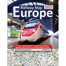 (英文圖書) Europe Railway Map 2025 - Features Detailed Atlas for Switzerland and Austria -... 平裝版, Solitaire Contracts Limited, 英文