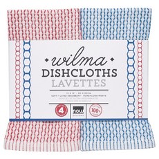 now DESIGNS 圖案印花編織洗碗巾組, 4件, 紅藍