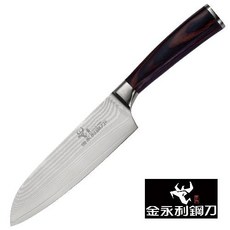 金永利鋼刀 龍紋三德刀 K3a, Silver, 1支