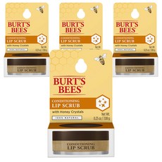 BURT'S BEES 蜂蜜磨砂護唇霜, 4入, Natural