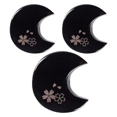 Issou 新月櫻花筷架, 3個, 黑色