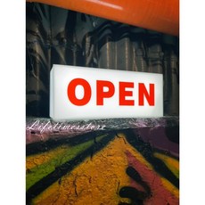 Lifetimesstore 壓克力五面透光OPEN燈箱，店面營業指示燈，高亮度廣告招牌, OPEN5VUSB