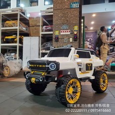 超大四輪驅動吉普車兒童電動車 (雙人座/親子/搖擺功能), 白色