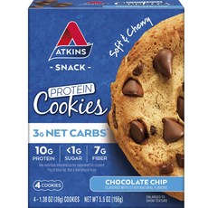 ATKINS 高蛋白巧克力餅乾 4包入, 1盒, 156g