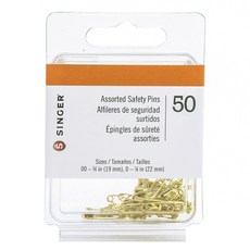SINGER 勝家 安全別針, 50入, 黃銅色