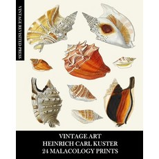 (英文圖書) Vintage Art: Heinrich Carl Kuster: 24 Malacology Prints: Seashell Ephemera for Framing Colla... 平裝版, Blurb, 英文