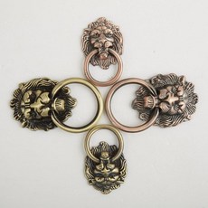 仿古獅子頭環把手 鋅合金櫃門抽屜把手