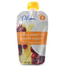 Plum organics 兒童果泥, 櫻桃玉米希臘優格口味, 99g, 1包