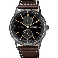 CITIZEN星辰 光動能都會型男簡約時尚男錶 BU3027-16E 黑x咖啡 41mm