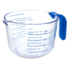 ARROW 量杯, 1080ml, 透明色+藍色