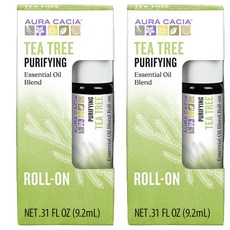 Aura Cacia 卡希雅 茶樹滾珠複方精油, 2瓶, 9.2ml