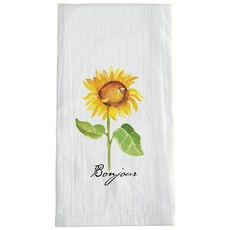 Sullivans Flare 彩色毛巾向日葵 Bonjour 廚房布, 1個, 白色的