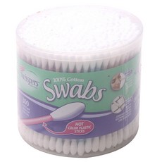 Swisspers 雙尖頭棉花塑膠棒, 1個, 300件