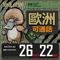 毒特物種 歐洲 Vodafone 可通話上網 SIM卡, 26天總共22GB用完即斷網