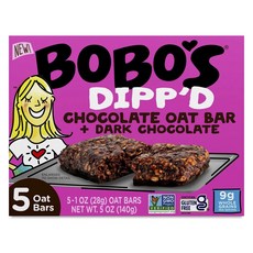 BOBO'S OAT BARS Dipp D巧克力燕麥棒 黑巧克力款 5包入, 1盒, 140g
