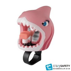crazysafety 丹麥品牌 3D 鯊魚造型鈴鐺 (適用於平衡車/滑步車/自行車/嬰兒推車，亦可作服務鈴), 灰色, 1個