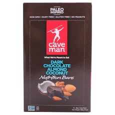 caveman 黑巧克力杏仁椰子營養棒 15 包, 1盒, 600g