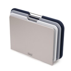 Joseph Joseph 不鏽鋼把手防滑砧板組 灰色, 3種砧板R+砧板架, 1個