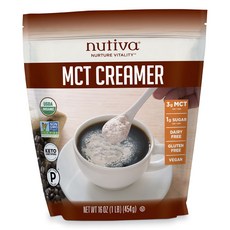 nutiva MCT奶精粉 素食無麩質, 1個, 454克