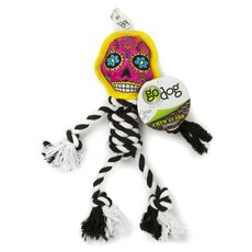 godog Sugar Skull Chew Guard寵物犬用繩結玩具 S, 1個, 粉色的