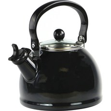 Calypso Basics 吹口哨茶壺 玻璃蓋茶壺, 2.1L, 黑色的