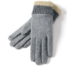 SMT 女款冬天滑雪保暖德絨手套 防風防寒機車手套 防滑觸控騎車手套, 灰色