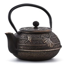 老荷蘭鑄鐵銀杏茶壺 22oz, 650.6毫升, 黑色+銅