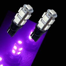 PA LED T10 粉紫光LED燈泡 耐熱底座 適用於小燈方向燈儀表燈定位燈室內燈牌照燈, 燈泡色溫/顏色不分, 1個
