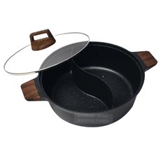TOP-CHEF 頂尖廚師 IH爐鍋 鑄造不沾鴛鴦鍋, 黑色系, 1, 30cm
