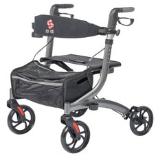 均佳鋁合金四輪助行車歐式健走型JK-007 輕巧穩固 附置物袋, 1個