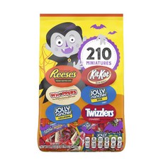 HERSHEY'S 好時 萬聖節綜合迷你巧克力分享包 1.72kg, 1包, KitKat+Reese's+Whoppers+Jolly Rancher+Twizzler