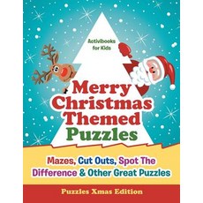 (英文圖書)Merry Christmas Themed Puzzles: Mazes Cut Outs Spot The Difference & Other Gre... 平裝版, Activibooks for Kids, 英文
