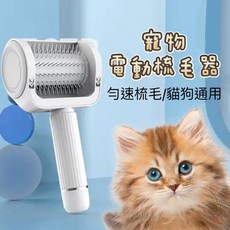 電動寵物除毛梳 寵物電動梳子 自動梳毛器 貓咪狗狗適用 充電式按摩浮毛梳, 白色