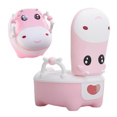 小牛造型加大兒童學習便盆, 粉