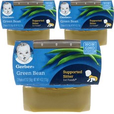 Gerber 嘉寶 果泥 56g, 四季豆口味, 56克, 6入