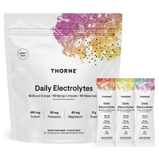 Thorne 每日電解質沖泡粉隨身包 血橙口味 10條+芒果青檸口味 10條+西瓜口味 10條入, 1袋