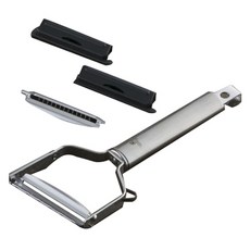 KAI 貝印 関孫六 替換式兩用削菜刨絲刀 標準款, 1個, 銀色+黑色