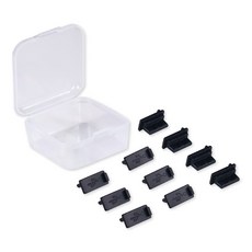 USB孔防塵塞 10入 適用 USB接孔防塵塞, 黑色, 1個