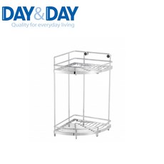 DAY&DAY日日家居 不鏽鋼雙/三層轉角架 浴室收納 掛 放兩用, Silver, 1個