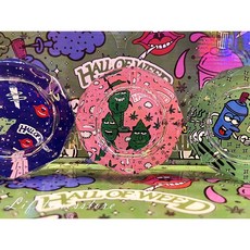 HALL OF WEED 迷幻系列 創意圖案 玻璃煙灰缸, 粉色底壞寶寶, 1個