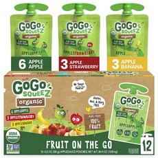 GOGO SQUEEZ 便攜帶擠壓式奶昔 90g, 蘋果香蕉草莓口味, 12包