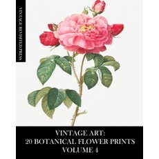 (英文圖書) Vintage Art: 20 Botanical Flower Prints Volume 4: Ephemera for Framing Collage Decoupage an... 平裝版, Blurb, 英文