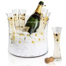 ARTLAND 敬酒長笛香檳杯6只裝+冰桶套組金星, 1個