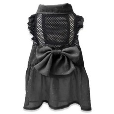 Onekosama 貓狗專用通風背心裙含風扇, 1個, 多臂雪紡黑色