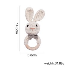 動物手搖鈴 安撫娃娃 寶寶安撫玩具 嬰兒手搖鈴玩具 嬰兒玩具 可愛動物造型 促進感覺統合, 兔子搖鈴