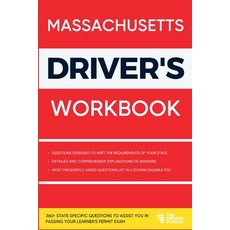 (英文圖書) Massachusetts Driver's Workbook: 360+ State-Specific Questions to Assist You in Passing Your ... 平裝版, Driving School, 英文